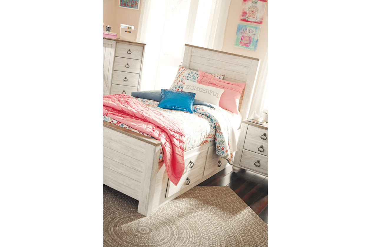 Willowton Whitewash Twin Panel Headboard - B267-53 - Bien Home Furniture &amp; Electronics