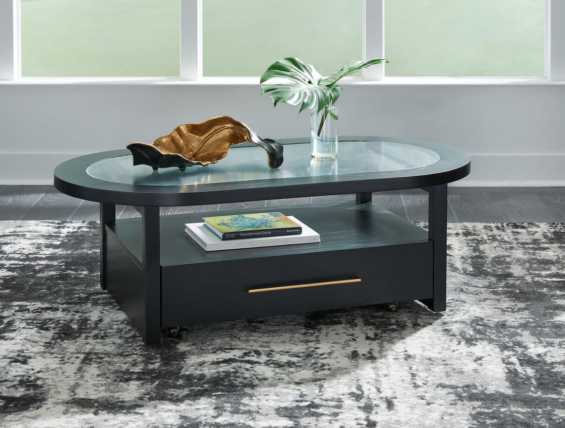 Winbardi Black Coffee Table - T786-0 - Bien Home Furniture &amp; Electronics