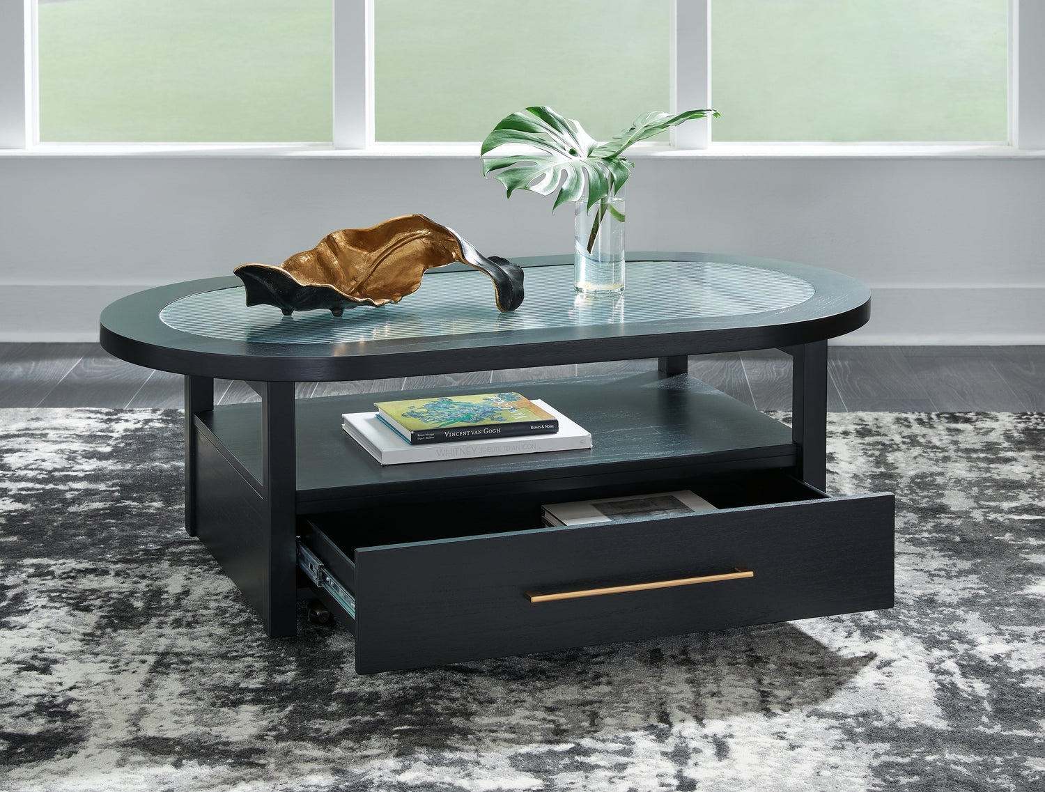 Winbardi Black Coffee Table - T786-0 - Bien Home Furniture &amp; Electronics