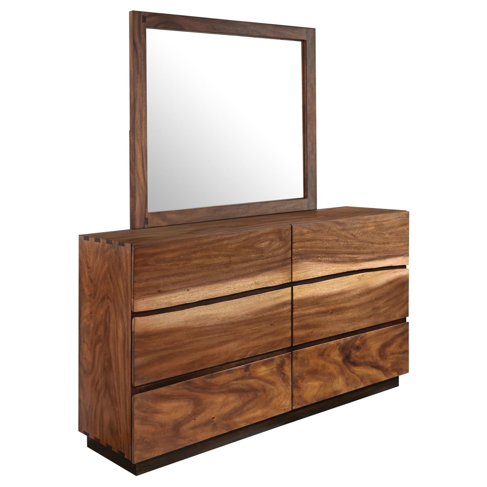 Winslow 6-drawer Dresser with Mirror Smokey Walnut and Coffee Bean - 223253M - Bien Home Furniture &amp; Electronics