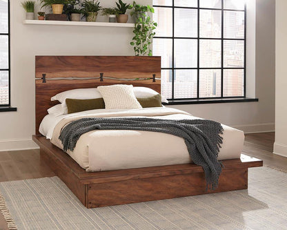 Winslow Eastern King Bed Smokey Walnut/Coffee Bean - 223250KE - Bien Home Furniture &amp; Electronics