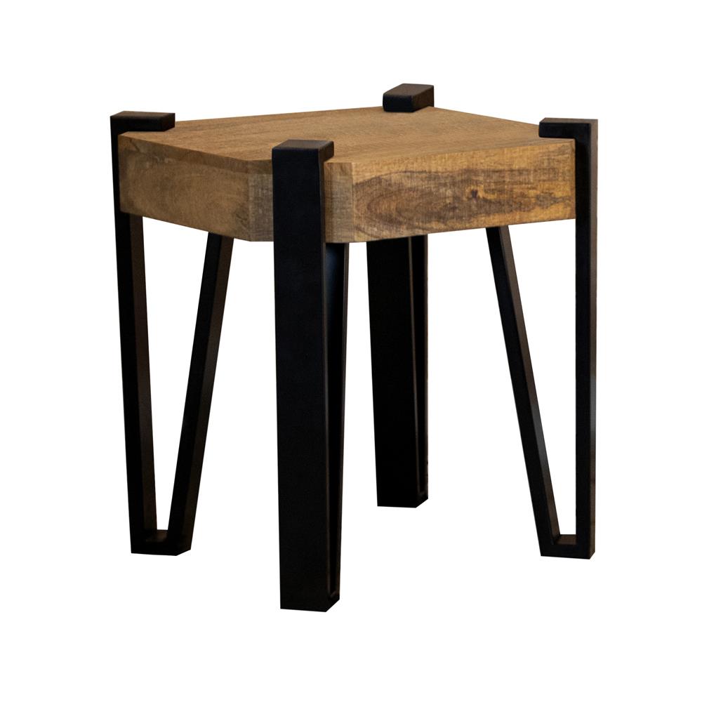Winston Wooden Square Top End Table Natural/Matte Black - 724117 - Bien Home Furniture &amp; Electronics