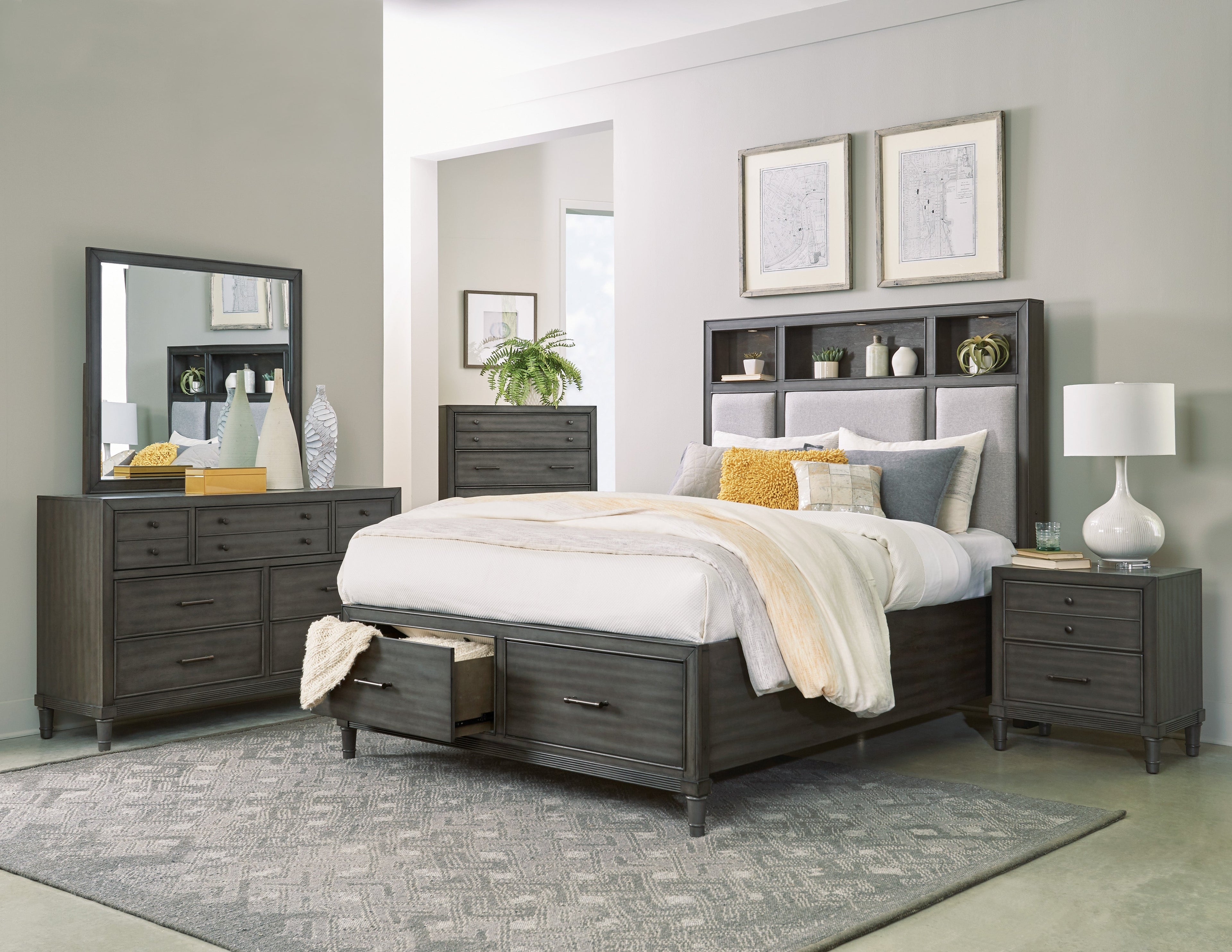 Wittenberry Gray Queen Platform Bed - 1573-1* - Bien Home Furniture &amp; Electronics