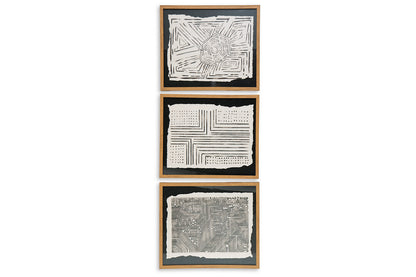 Wonderstow Black/Beige Wall Art, Set of 3 - A8000351 - Bien Home Furniture &amp; Electronics