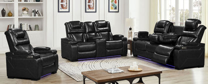 Woodland Black 3PC Power Reclining Set - Woodland Black 3PC Power - Bien Home Furniture &amp; Electronics