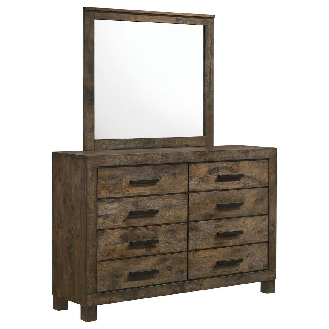Woodmont 8-drawer Dresser with Mirror Rustic Golden Brown - 222633M - Bien Home Furniture &amp; Electronics