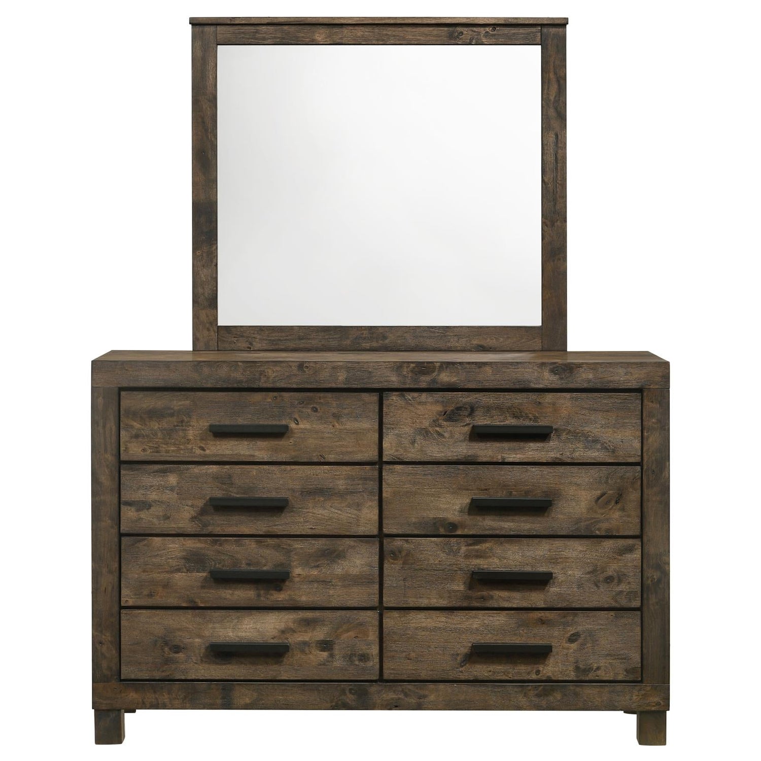 Woodmont 8-drawer Dresser with Mirror Rustic Golden Brown - 222633M - Bien Home Furniture &amp; Electronics