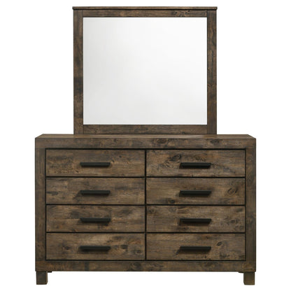 Woodmont 8-drawer Dresser with Mirror Rustic Golden Brown - 222633M - Bien Home Furniture &amp; Electronics