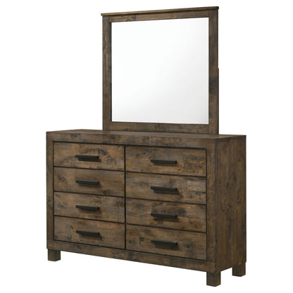 Woodmont 8-drawer Dresser with Mirror Rustic Golden Brown - 222633M - Bien Home Furniture &amp; Electronics
