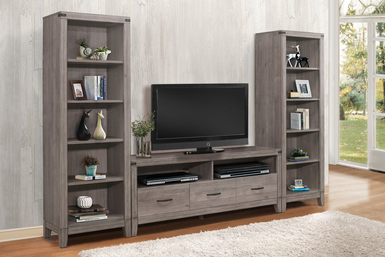 Woodrow Brownish Gray TV Console - 20420-66T - Bien Home Furniture &amp; Electronics