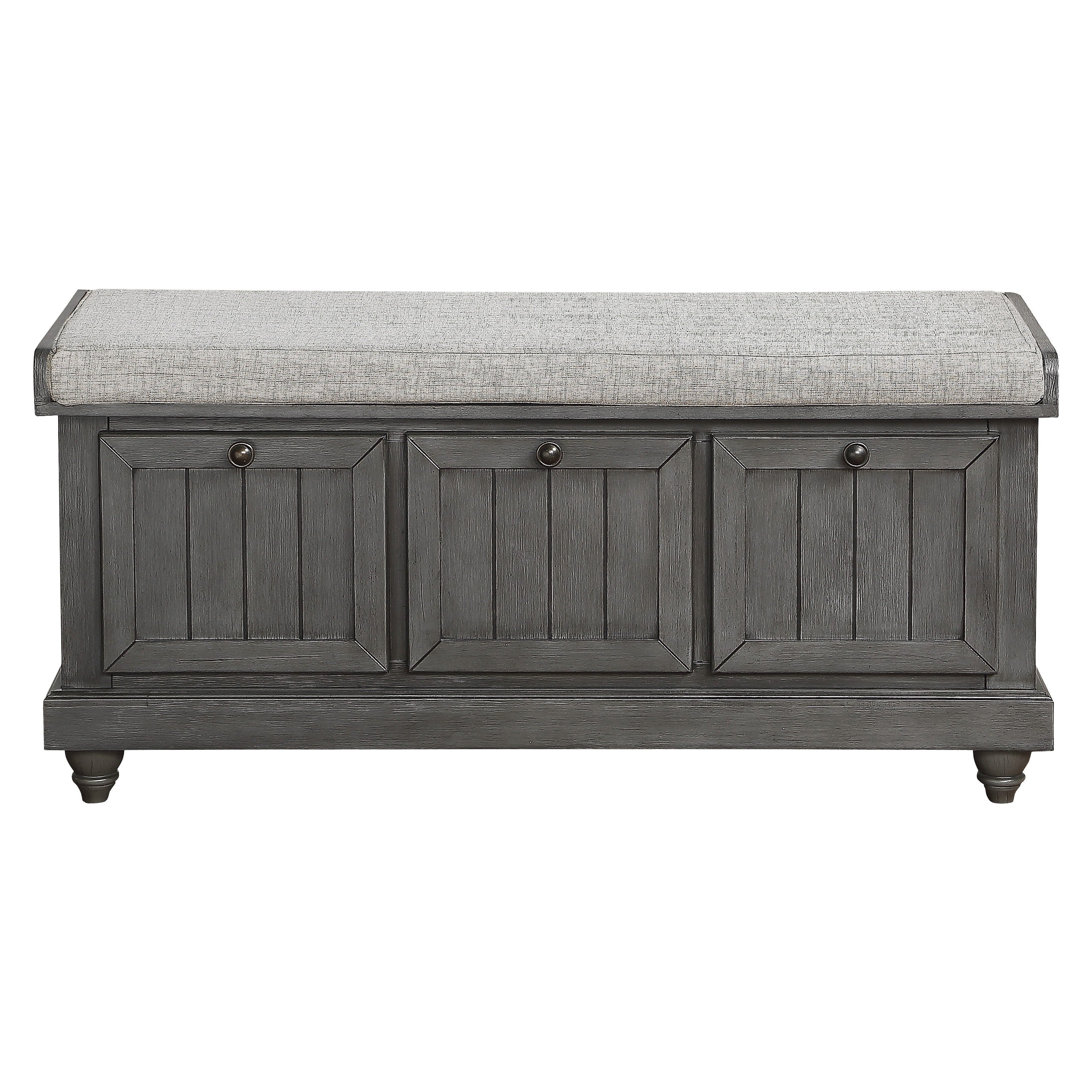 Woodwell Dark Gray Lift Top Storage Bench - 4586DG - Bien Home Furniture &amp; Electronics