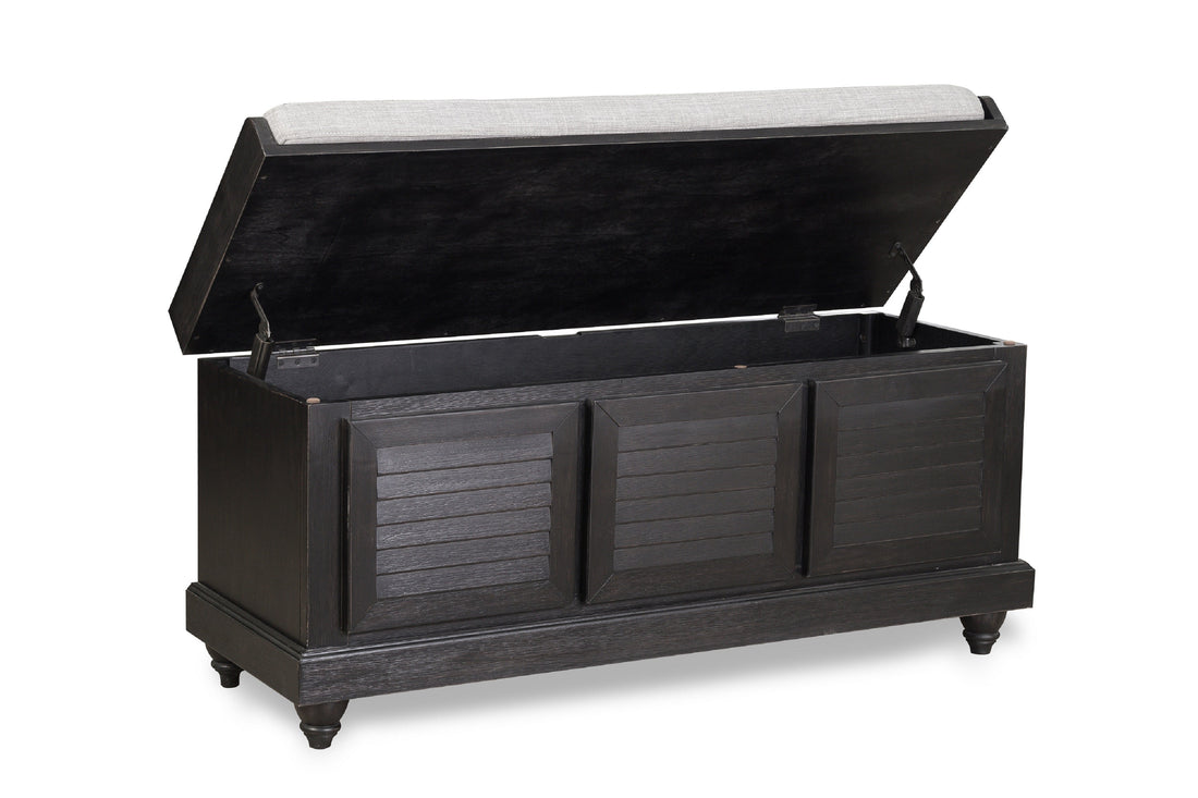 Woody Antique Black Lift Top Storage Bench - HM4769BK - Bien Home Furniture &amp; Electronics
