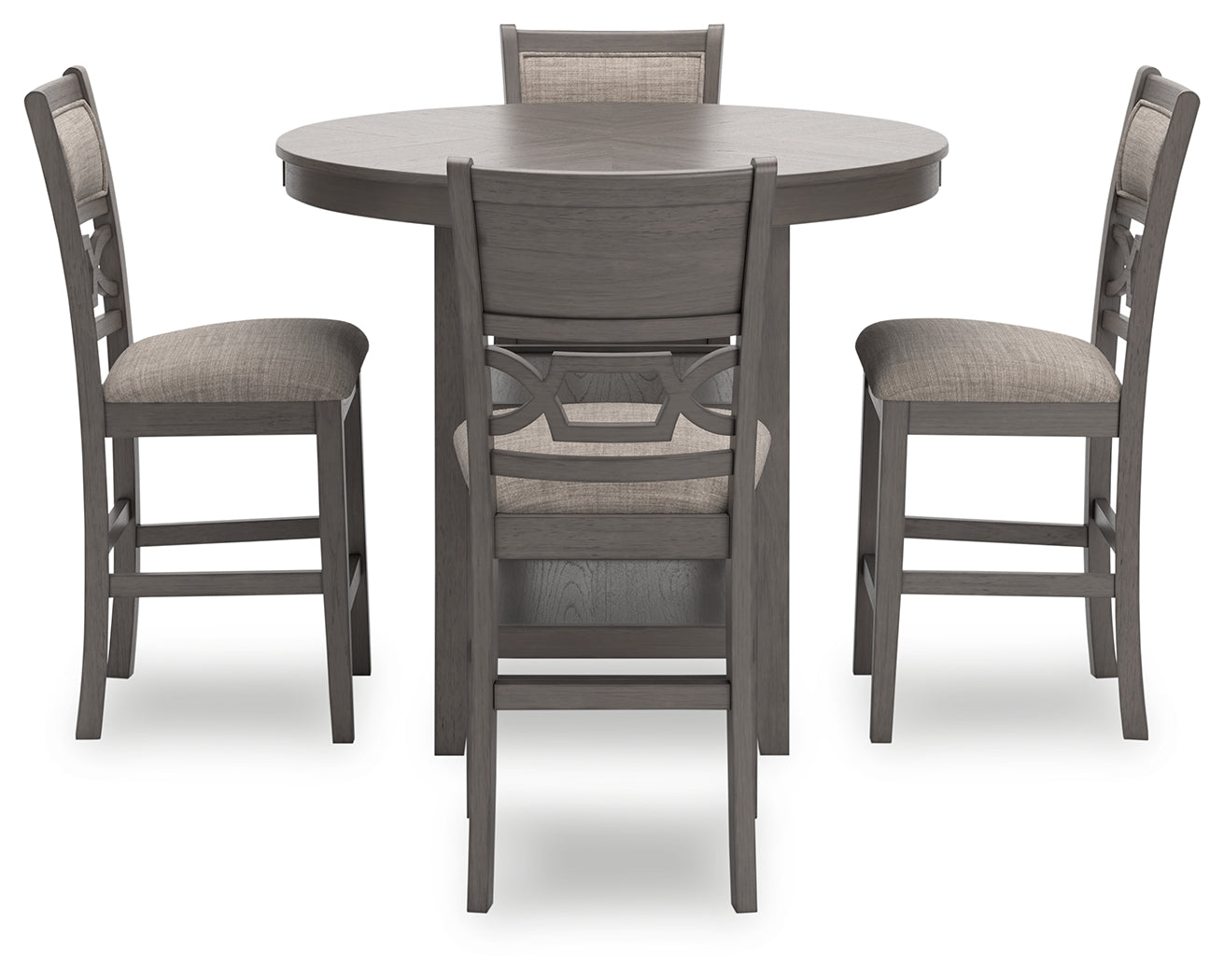 Wrenning Gray Counter Height Dining Table and 4 Barstools (Set of 5) - D425-223 - Bien Home Furniture &amp; Electronics
