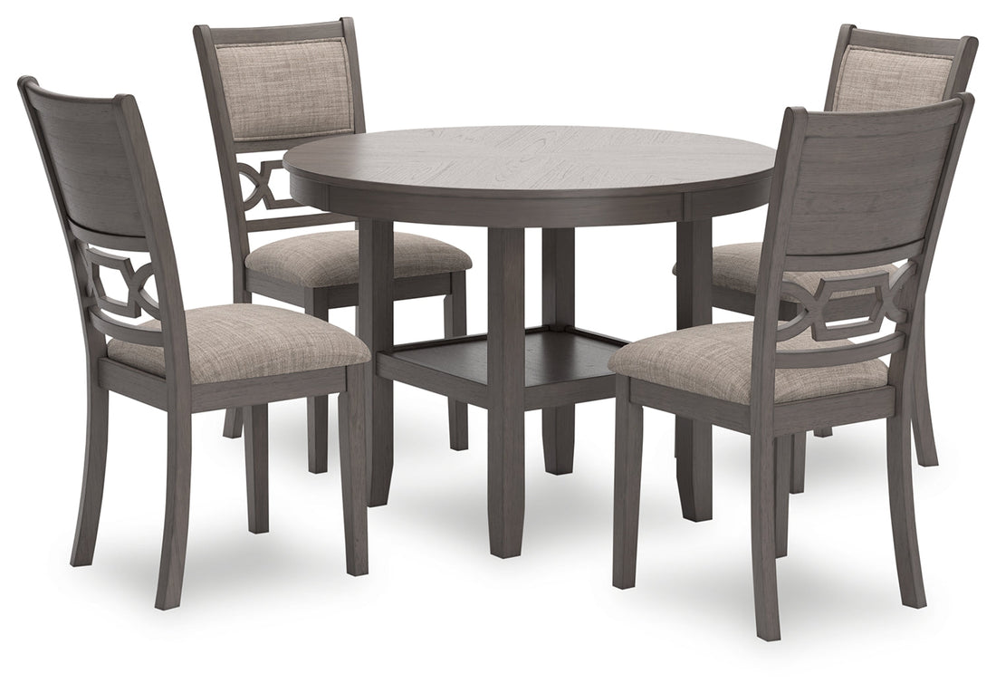 Wrenning Gray Dining Table and 4 Chairs (Set of 5) - D425-225 - Bien Home Furniture &amp; Electronics