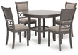 Wrenning Gray Dining Table and 4 Chairs (Set of 5) - D425-225 - Bien Home Furniture & Electronics
