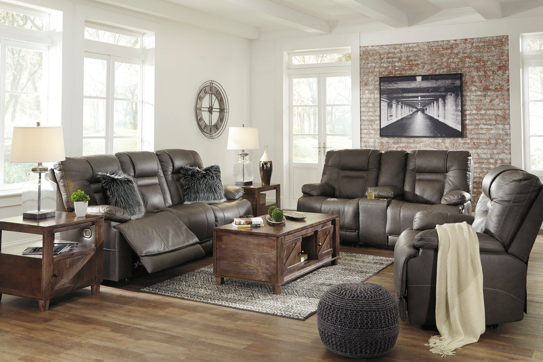 Wurstrow Smoke Power Reclining Living Room Set - SET | U5460215 | U5460218 | U5460213 - Bien Home Furniture &amp; Electronics