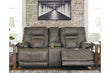 Wurstrow Smoke Power Reclining Loveseat with Console - U5460218 - Bien Home Furniture & Electronics