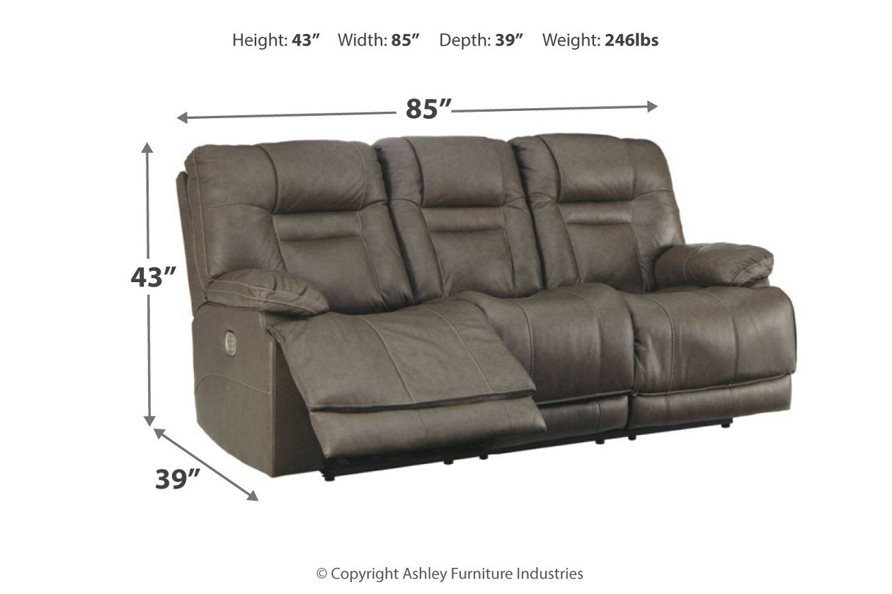 Wurstrow Smoke Power Reclining Sofa - U5460215 - Bien Home Furniture &amp; Electronics