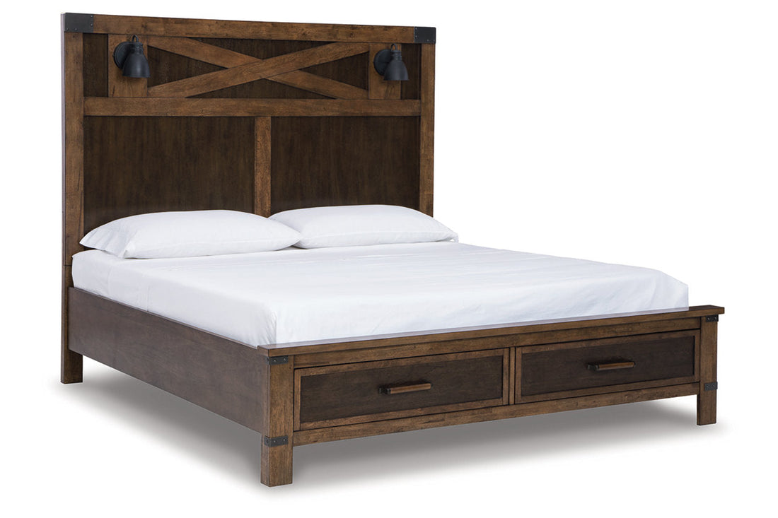Wyattfield Two-tone King Panel Bed with Storage - SET | B759-58 | B759-97 | B759-56S - Bien Home Furniture &amp; Electronics