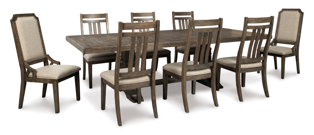 Wyndahl Rustic Brown Extendable Dining Set - SET | D813-55T | D813-55B | D813-02 | D813-01(4) - Bien Home Furniture &amp; Electronics