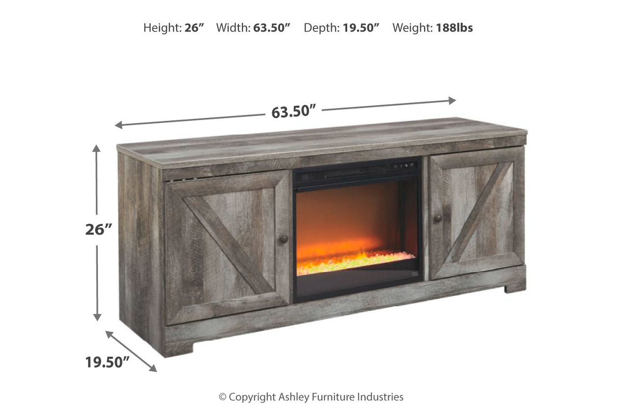 Wynnlow Gray 63" TV Stand with Electric Fireplace - SET | W100-02 | W440-68 - Bien Home Furniture &amp; Electronics
