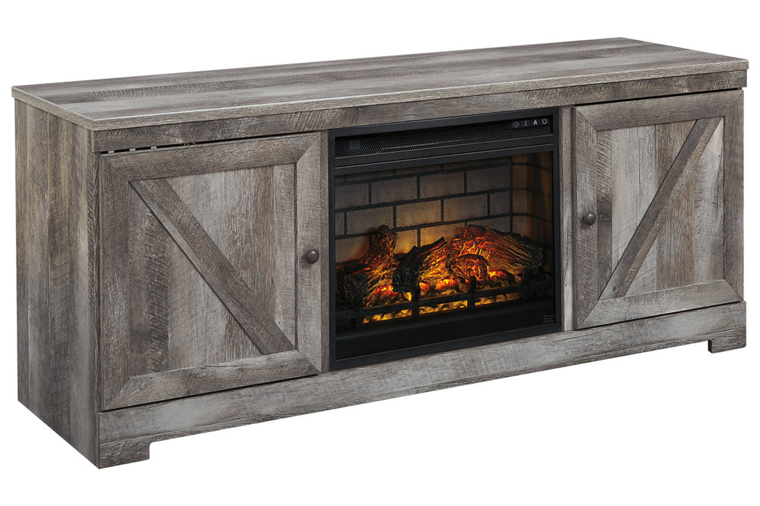 Wynnlow Gray 63&quot; TV Stand with Electric Fireplace - SET | W100-101 | W440-68 - Bien Home Furniture &amp; Electronics