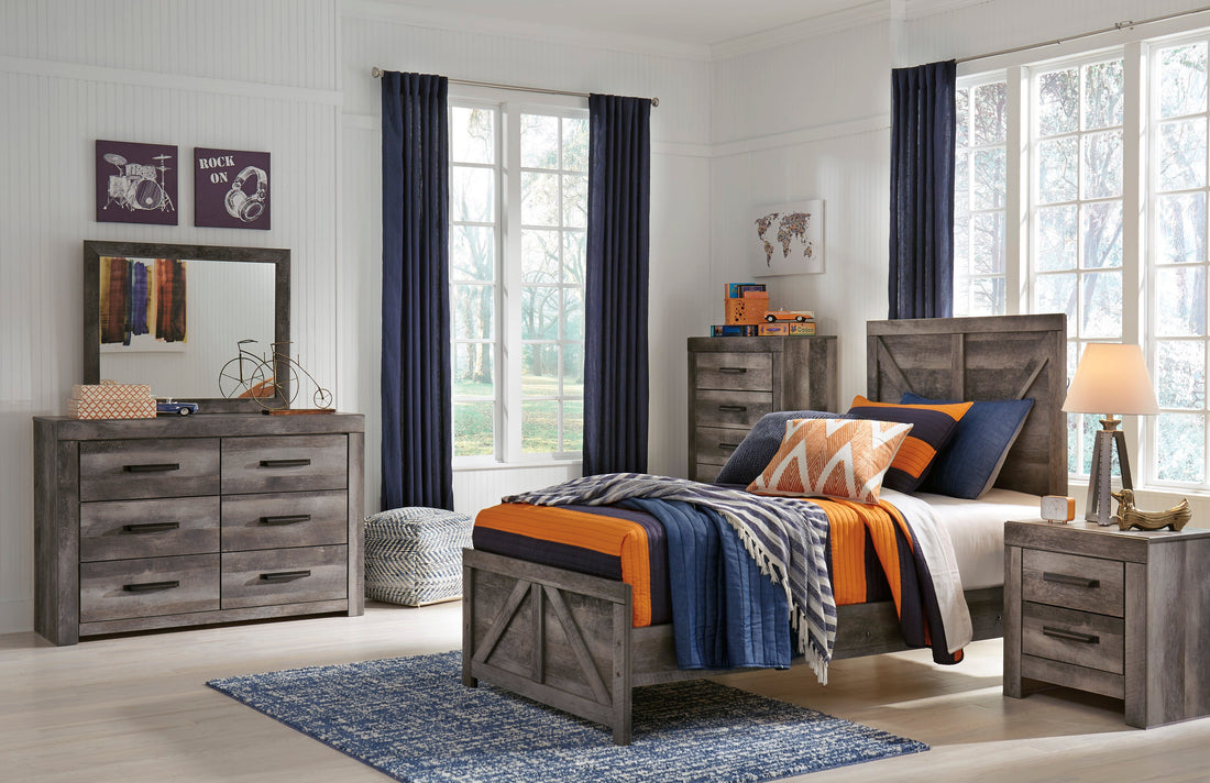 Wynnlow Gray Crossbuck Panel Youth Bedroom Set - SET | B440-55 | B440-86 | B440-31 | B440-36 | B440-92 | B440-46 - Bien Home Furniture & Electronics