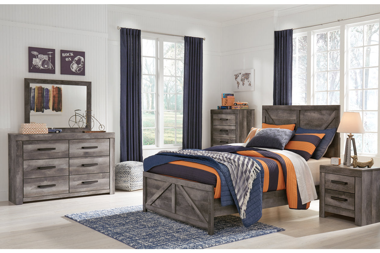 Wynnlow Gray Full Crossbuck Panel Bed - SET | B440-55 | B440-86 - Bien Home Furniture &amp; Electronics