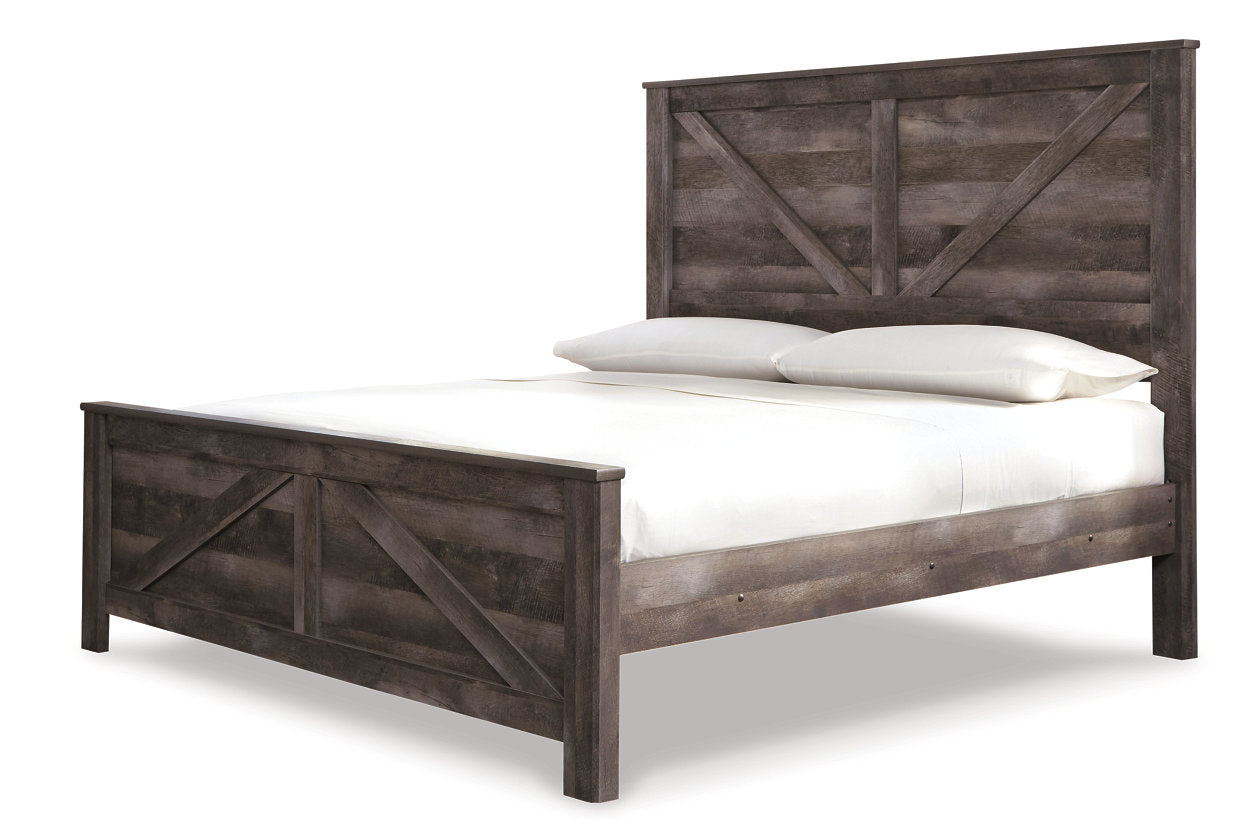 Wynnlow Gray King Crossbuck Panel Bed - SET | B440-56 | B440-58 | B440-99 - Bien Home Furniture &amp; Electronics