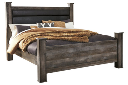 Wynnlow Gray King Upholstered Poster Headboard Panel - B440-68 - Bien Home Furniture &amp; Electronics
