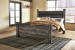 Wynnlow Gray King Upholstered Poster Headboard Panel - B440-68 - Bien Home Furniture &amp; Electronics