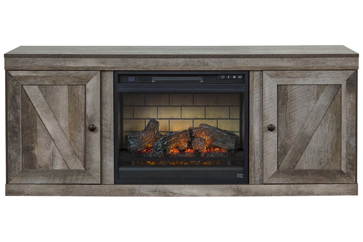 Wynnlow Gray TV Stand with Electric Fireplace - SET | EW0440-268 | W100-101 - Bien Home Furniture &amp; Electronics