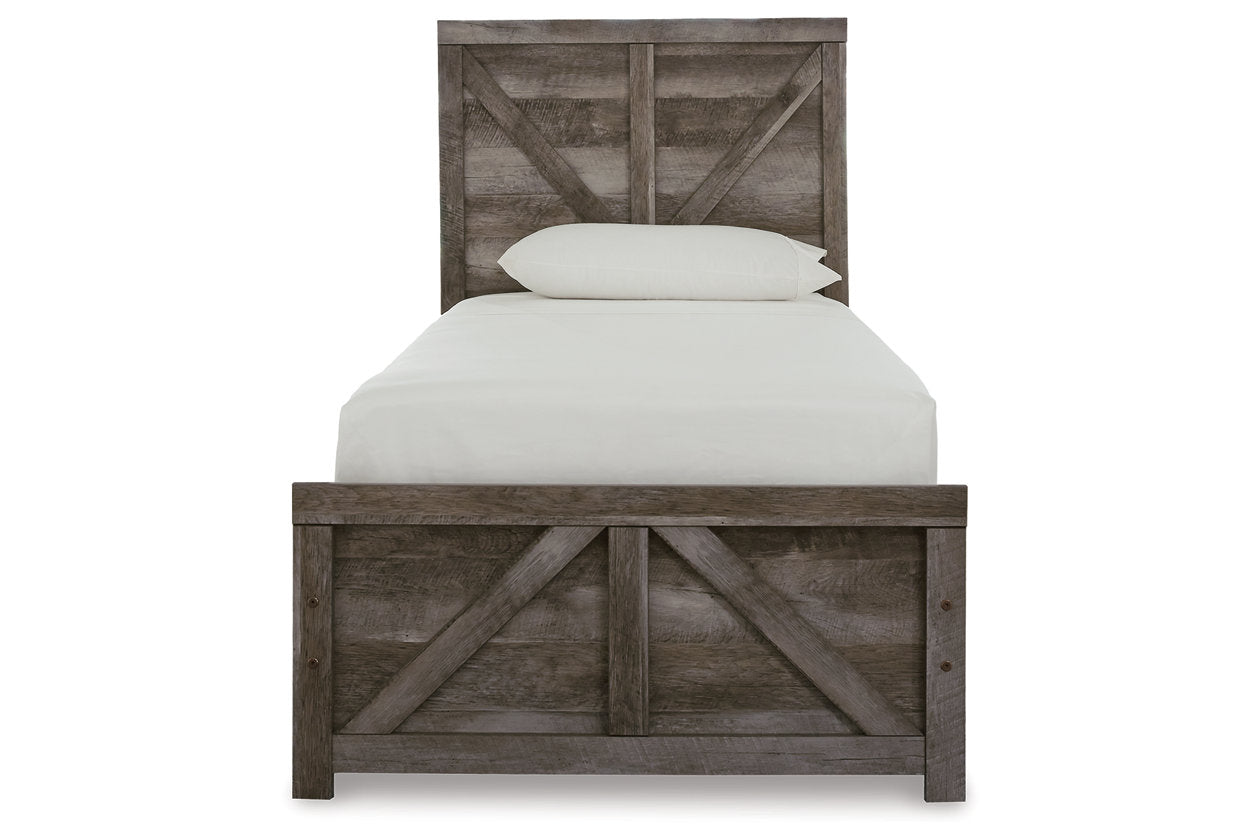 Wynnlow Gray Twin Crossbuck Panel Bed - SET | B440-53 | B440-83 - Bien Home Furniture &amp; Electronics