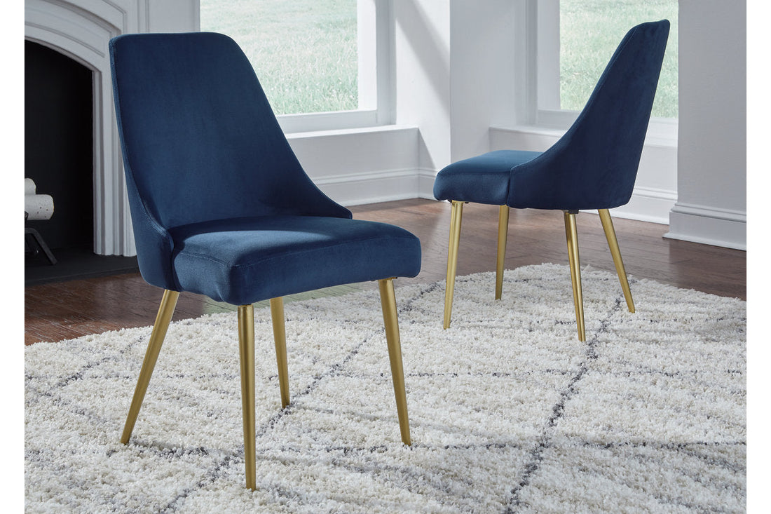 Wynora Blue/Gold Finish Dining Chair, Set of 2 - D292-01 - Bien Home Furniture &amp; Electronics