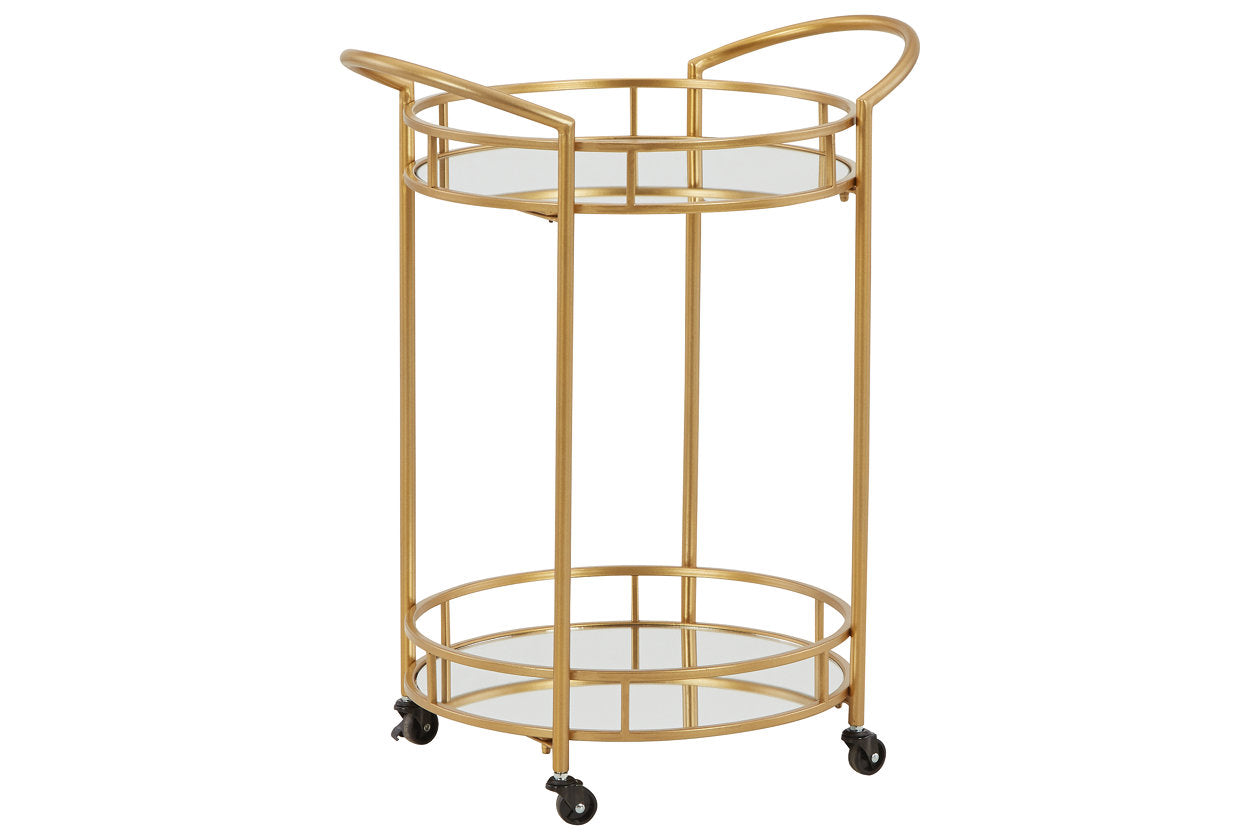 Wynora Gold Bar Cart - A4000099 - Bien Home Furniture &amp; Electronics