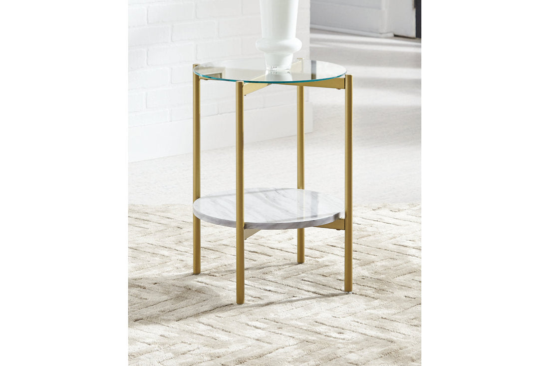 Wynora White/Gold End Table - T192-6 - Bien Home Furniture &amp; Electronics