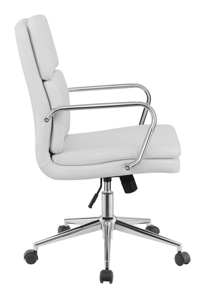 Ximena White Standard Back Upholstered Office Chair - 801767 - Bien Home Furniture &amp; Electronics