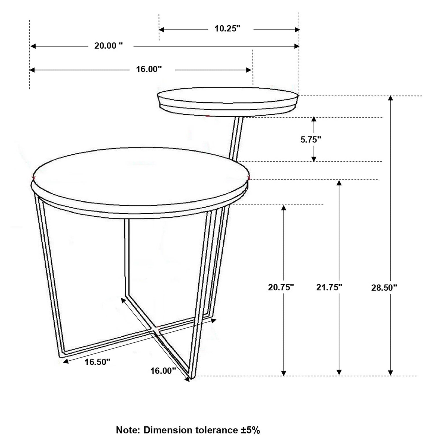 Yael Natural/Gunmetal Round Accent Table - 935980 - Bien Home Furniture &amp; Electronics
