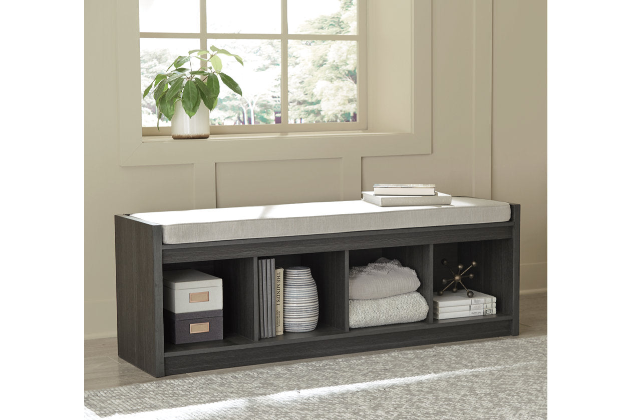 Yarlow Linen/Gray Storage Bench Bien Home Furniture & Electronics