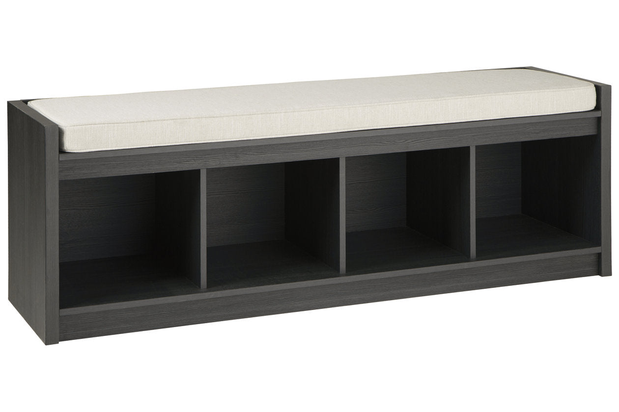 Yarlow Linen/Gray Storage Bench Bien Home Furniture & Electronics