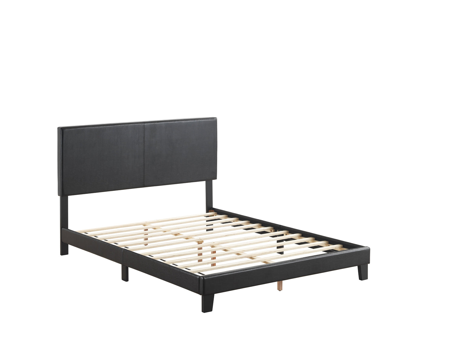 Yates Black PU Leather King Upholstered Platform Bed - 5281PU-K - Bien Home Furniture &amp; Electronics