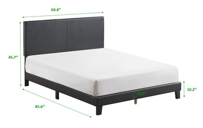 Yates Black PU Leather King Upholstered Platform Bed - 5281PU-K - Bien Home Furniture &amp; Electronics