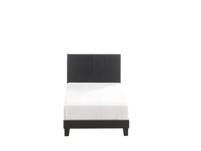 Yates Black PU Leather Twin Upholstered Platform Bed - 5281PU-T - Bien Home Furniture &amp; Electronics