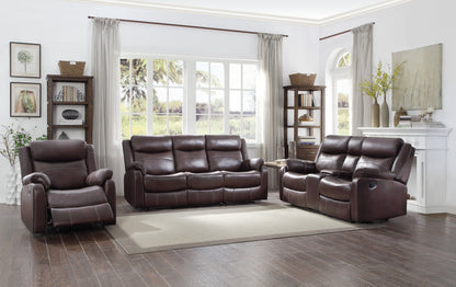 Yerba Brown Microfiber Double Lay Flat Reclining Loveseat - 9990DB-2 - Bien Home Furniture &amp; Electronics