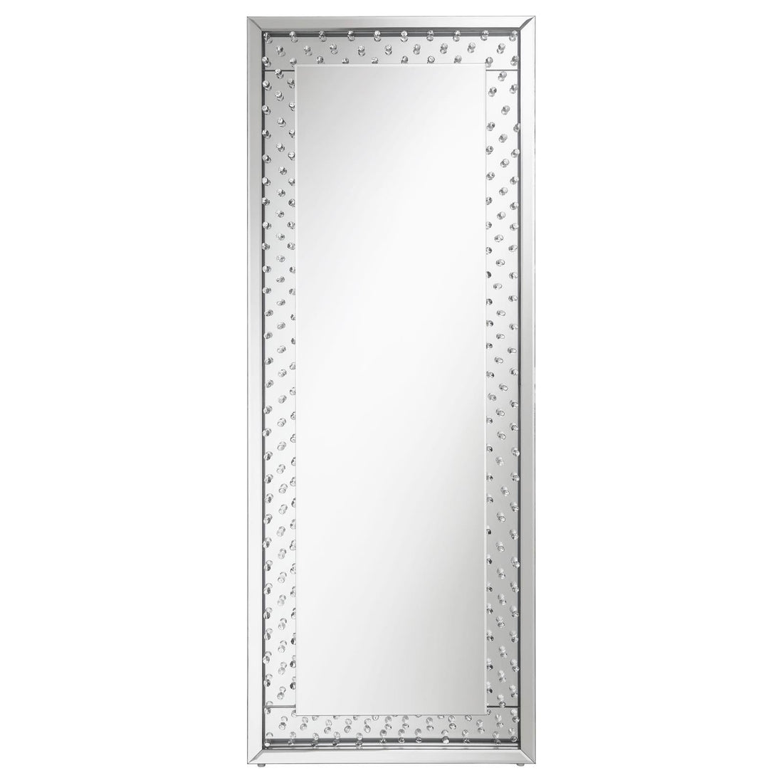 Yves Acrylic Crystal Inlay Floor Mirror - 961637 - Bien Home Furniture &amp; Electronics