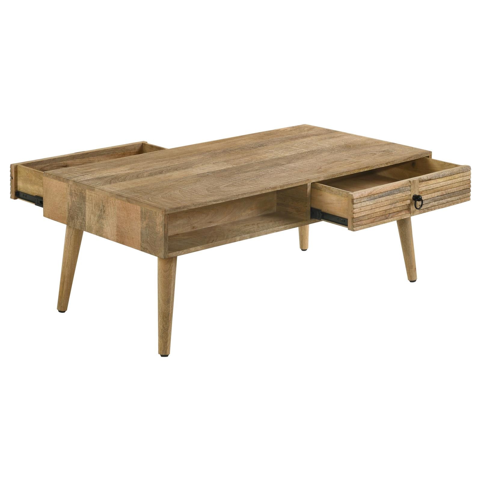 Zabel Natural Rectangular 1-Drawer Coffee Table - 724258 - Bien Home Furniture &amp; Electronics