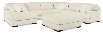 Zada Ivory 5-Piece LAF Sectional - SET | 5220416 | 5220446(2) | 5220477 | 5220467 | 5220408 - Bien Home Furniture &amp; Electronics