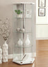 Zahavah White/Clear 4-Shelf Hexagon Shaped Curio Cabinet - 950001 - Bien Home Furniture & Electronics