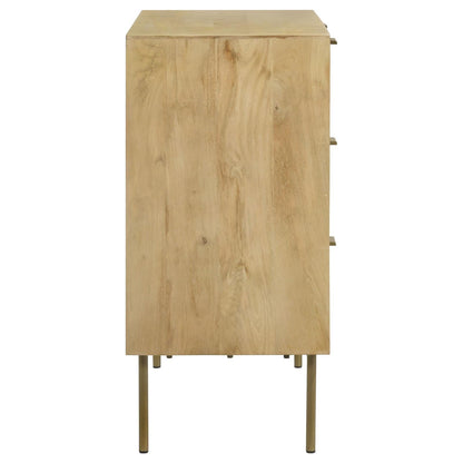Zamora Natural/Antique Brass 3-Drawer Accent Cabinet - 959579 - Bien Home Furniture &amp; Electronics
