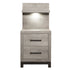 Zephyr Light Gray Nightstand with Wall Panel - 1577-4P* - Bien Home Furniture & Electronics